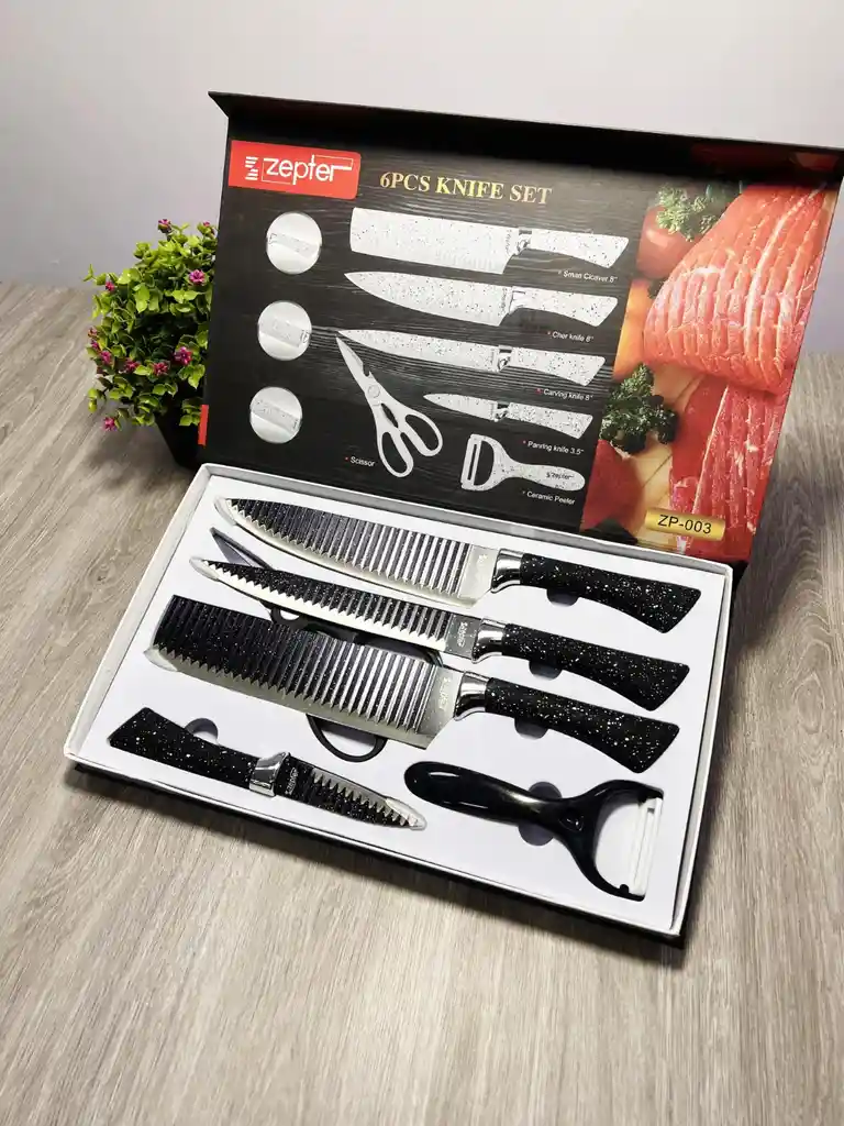 Set De Cuchillos Antiadherentes Zepter (6 Piezas) Profesional