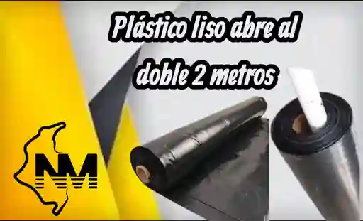 Plastico Liso Negro Abre Al Doble 2 Metros