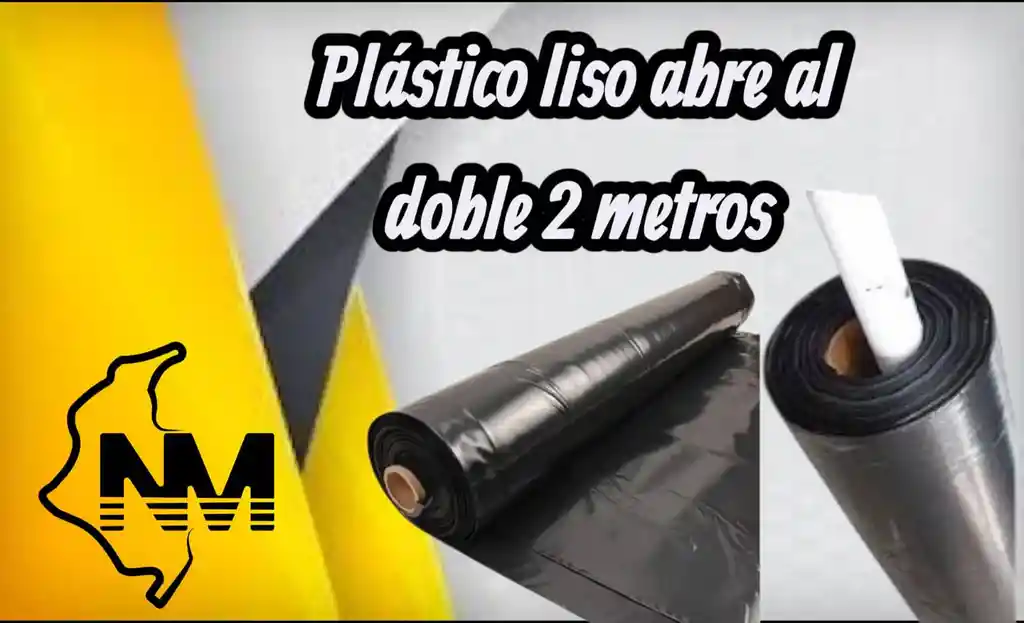 Plastico Liso Negro Abre Al Doble 2 Metros