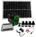 Generador Planta Solar Estación De Carga + Panel Solar + Bombillos Gd-life 150m