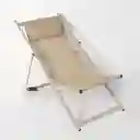 Silla Exterior Ubl Playera Plegable 61x81x100cm Beige Acero