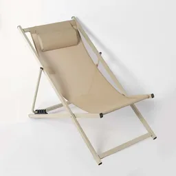 Silla Exterior Ubl Playera Plegable 61x81x100cm Beige Acero