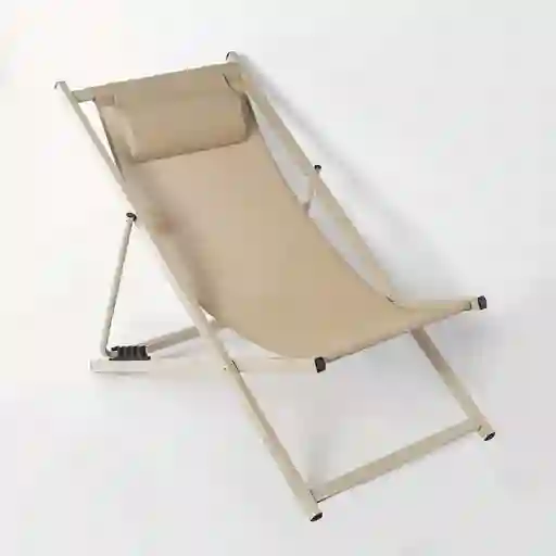 Silla Exterior Ubl Playera Plegable 61x81x100cm Beige Acero