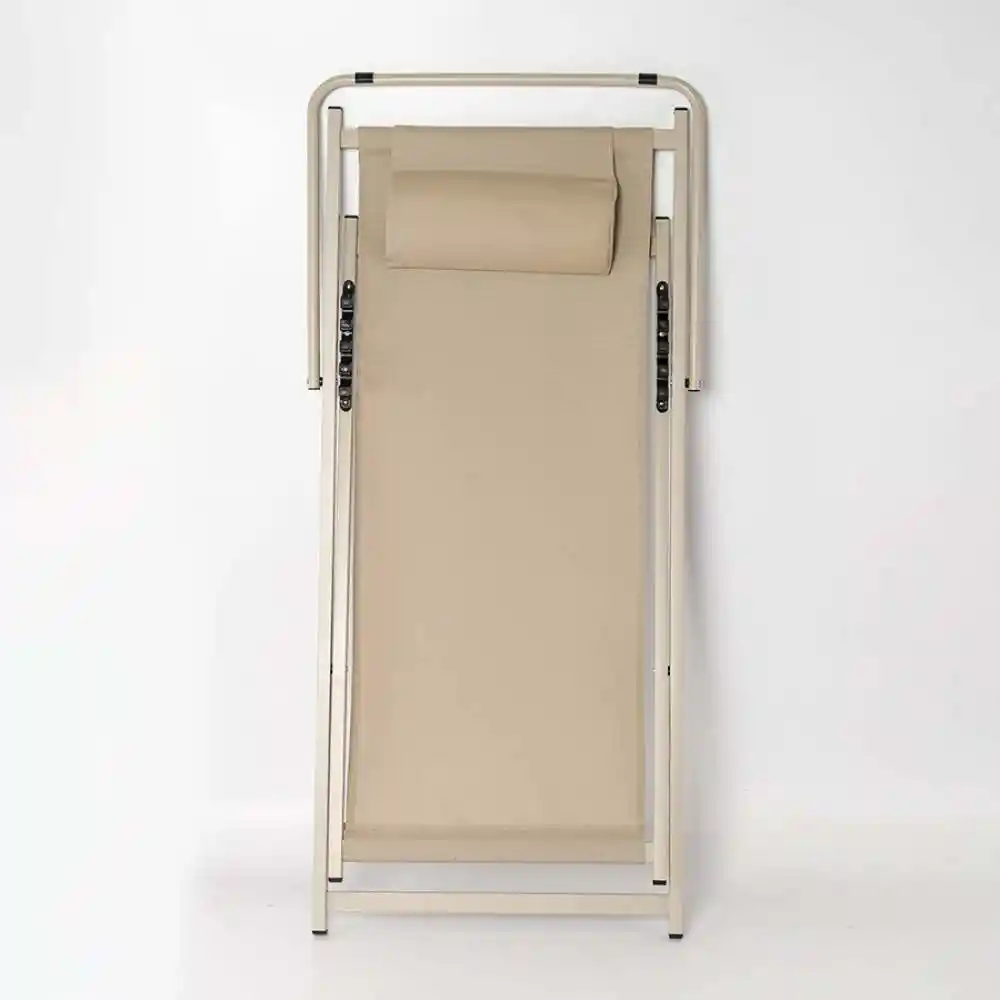 Silla Exterior Ubl Playera Plegable 61x81x100cm Beige Acero