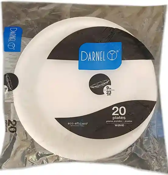 Paquete De Platos De Icopor Grande Por 20 Unidades