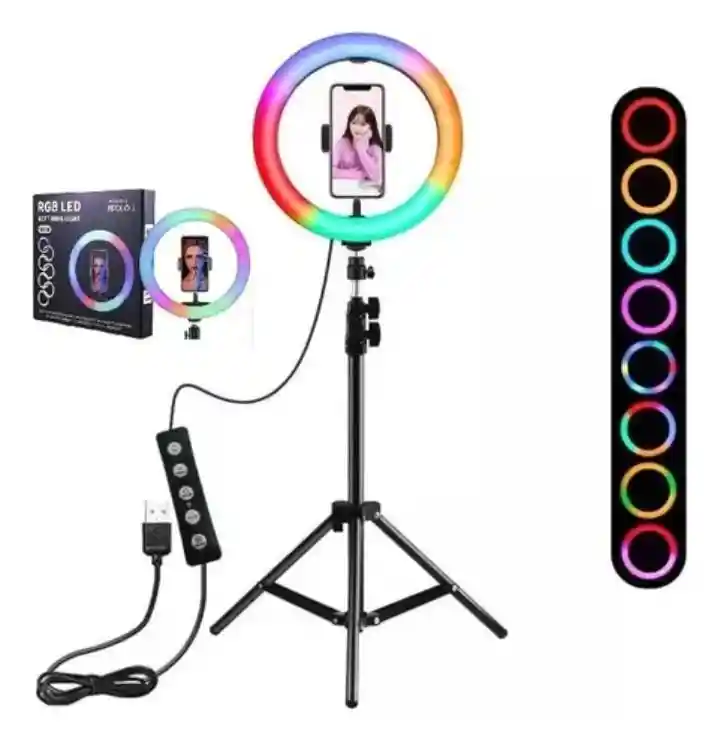 Aro Deluz 36cm Rgb -blancas Con Tripode