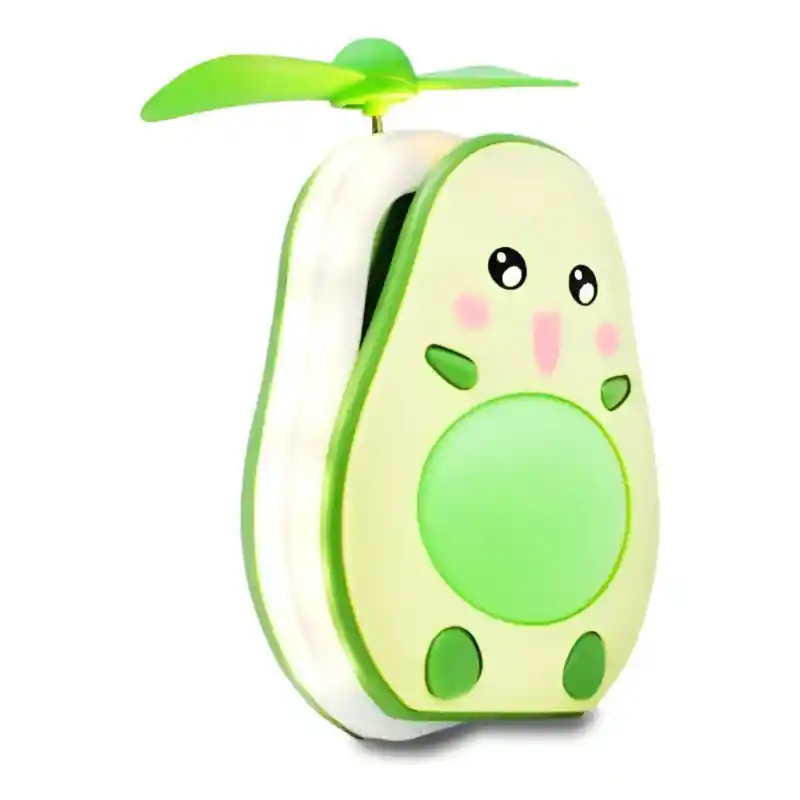 Espejo Aguacate De Maquillaje Luz Led Ventilador Recargable