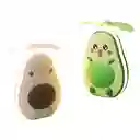 Espejo Aguacate De Maquillaje Luz Led Ventilador Recargable