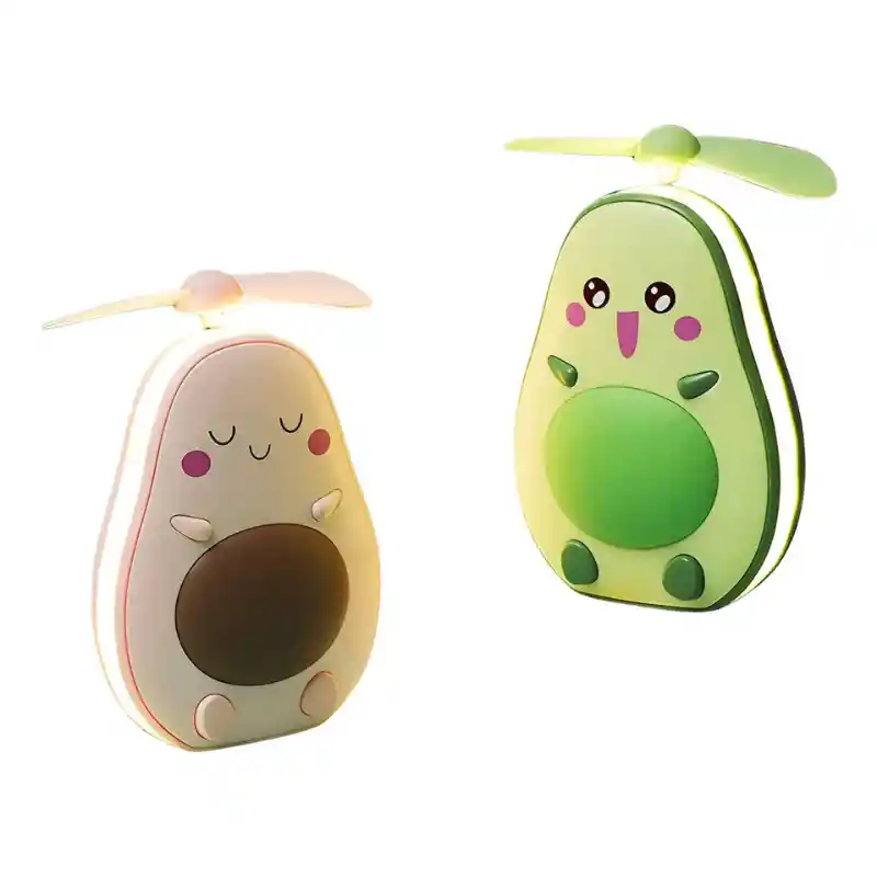 Espejo Aguacate De Maquillaje Luz Led Ventilador Recargable