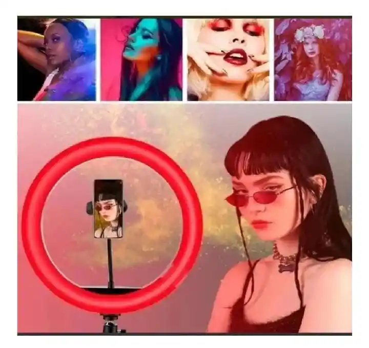 Aro Deluz 36cm Rgb -blancas Con Tripode