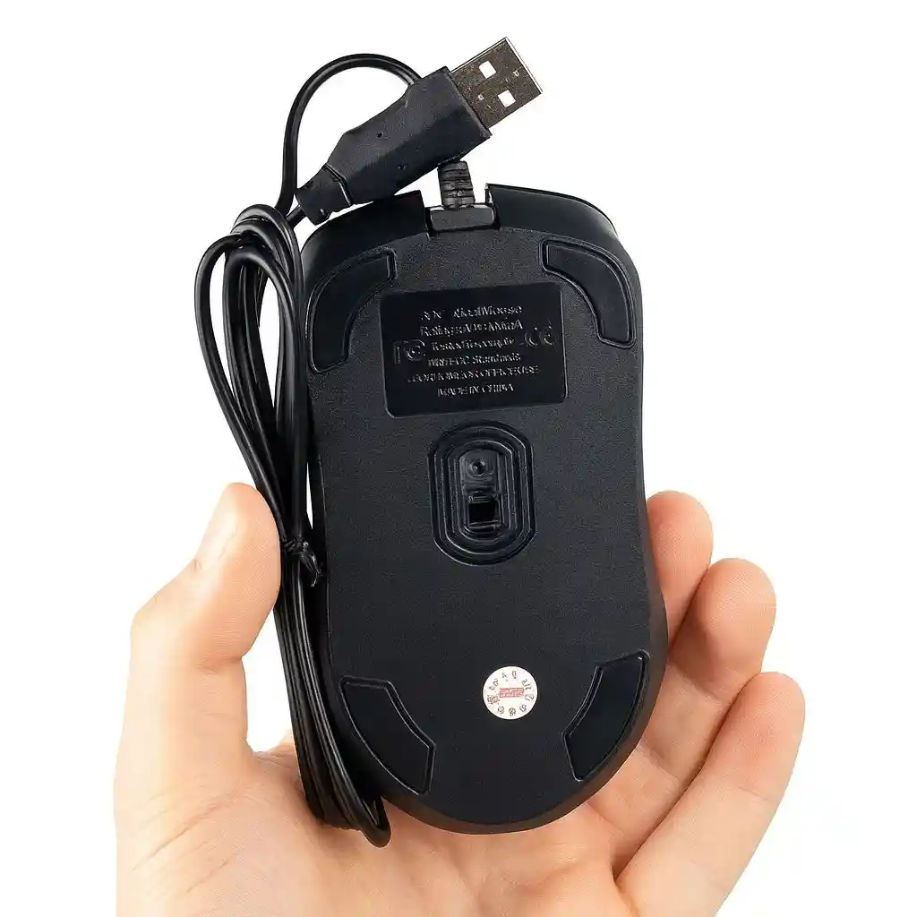 Mouse Optico Grande Negro Usb