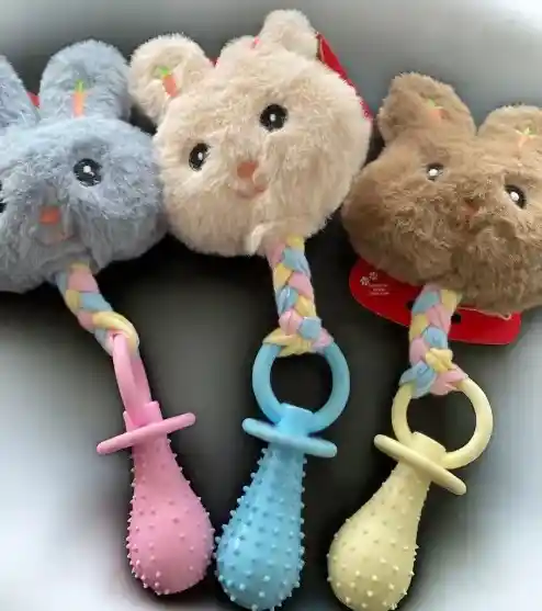 Juguete Masticable En Plastico Suave Con Sonido Para Mascota En Forma De Conejo Para Perros Y Gatos