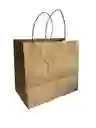 Bolsa Papel Kraft Tipo Domicilio Pequeña (26x24cms X16 Cms De Base)
