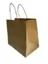 Bolsa Papel Kraft Tipo Domicilio Pequeña (26x24cms X16 Cms De Base)