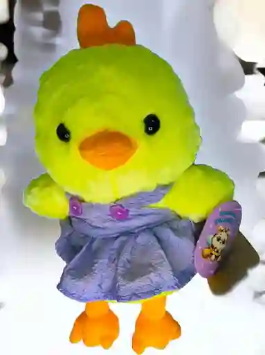 Juguete Muñeco Peluche Diseño Pollito Con Vestido Para Niño Hombre O Mujer 27 Cm Aprox