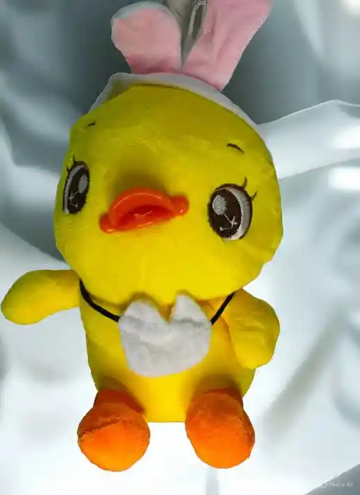 Juguete Muñeco Peluche Diseño Patico Con Orejas De Conejo Para Niño Hombre O Mujer 19 Cm Aprox