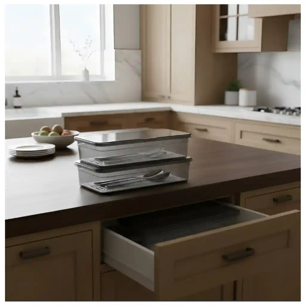 Organizador Porta Utensilios Multiusos Contenedor 1.5 Lt X 2 Unidades