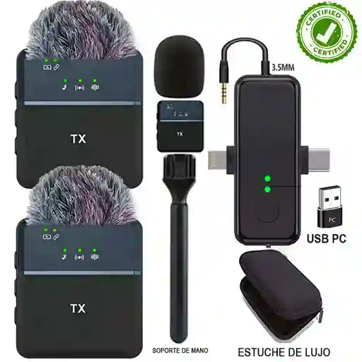 Micrófono De Solapa Inalambrico Sx31 Pro + Estuche + Microfono