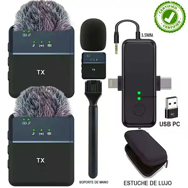 Micrófono De Solapa Inalambrico Sx31 Pro + Estuche + Microfono