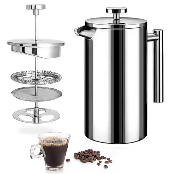 Cafetera Prensa Francesa De Doble Pared Acero Inoxidable