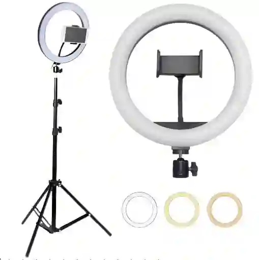Aro Luz Led 33cm Median Luz Blanca Cálida Fría Con Trípode