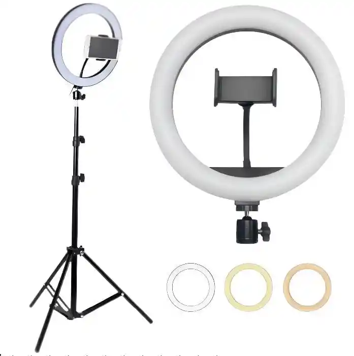 Aro Luz Led 33cm Median Luz Blanca Cálida Fría Con Trípode