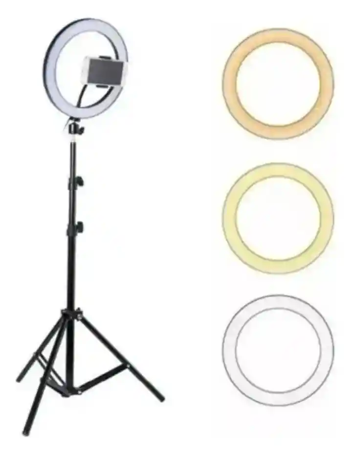 Aro Luz Led 33cm Median Luz Blanca Cálida Fría Con Trípode