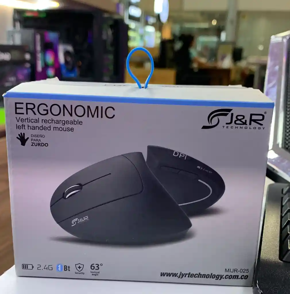 Mouse Ergonómico Bt Recargable Zurdo