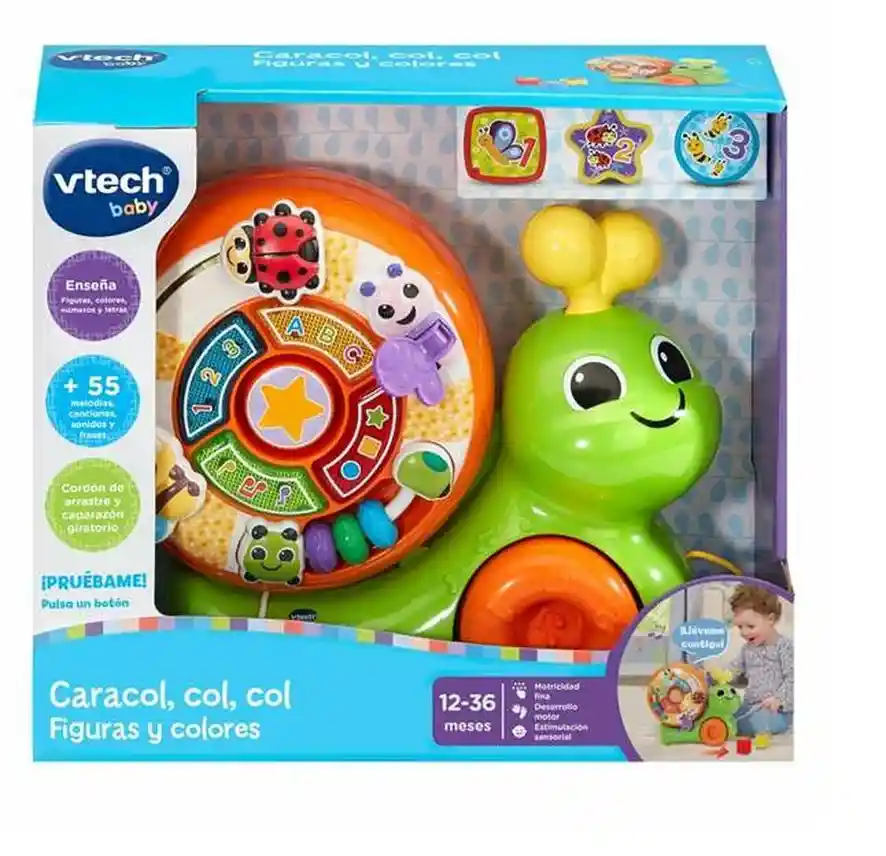 Juguete De Estimulación Caracol Con Figuras Y Colores Niños