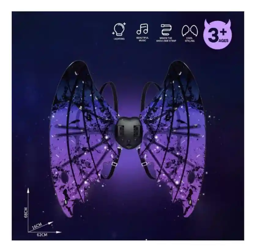 Disfraz De Ala De Ángel Hada , Led, Sonido, Movimiento Musical