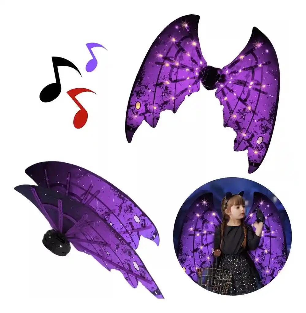 Disfraz De Ala De Ángel Hada , Led, Sonido, Movimiento Musical