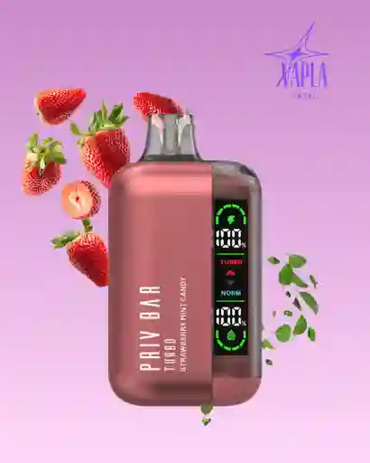 Vaporizador Desechable Priv Bar 15.000 Puff Fresa Y Caramelo Mentolado