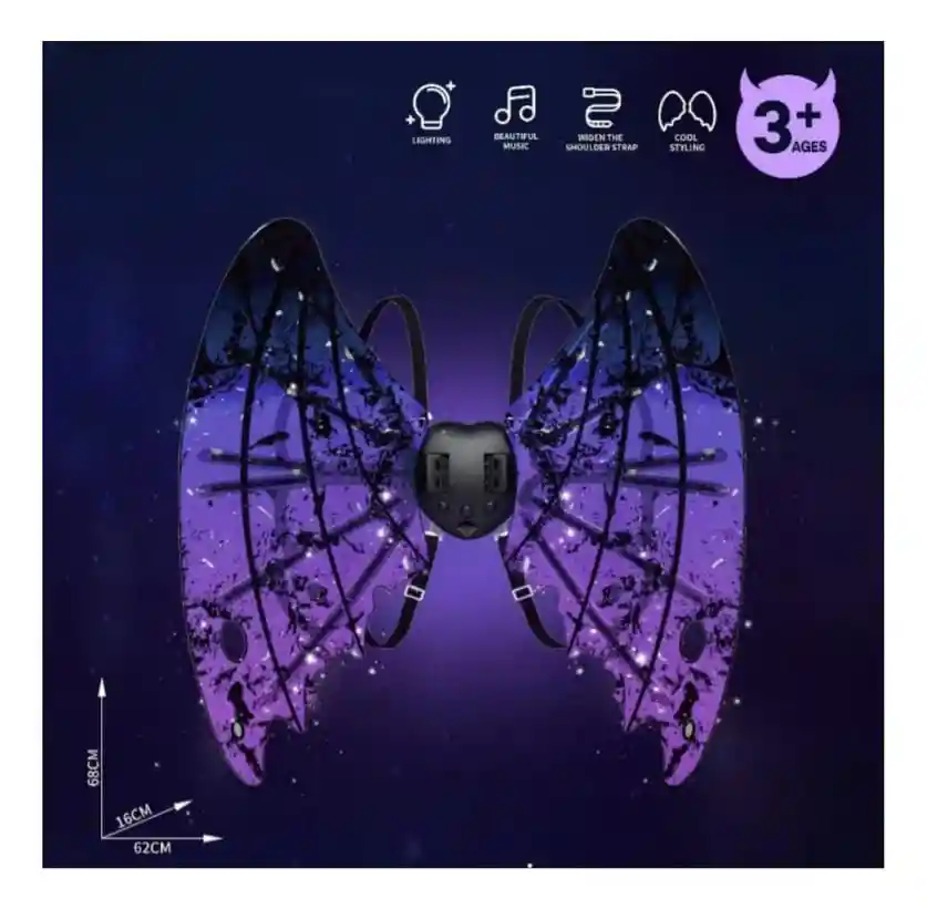 Disfraz De Ala De Ángel Hada , Led, Sonido, Movimiento Musical