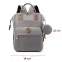 Pañalera Mochila Bolso Morral Para Bebé Más Monedero Color Gris