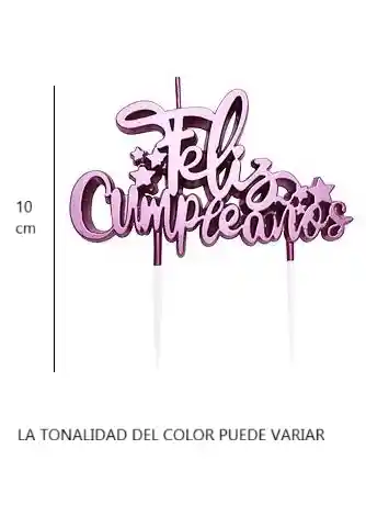 Vela Feliz Cumpleaños Letra Cursiva Oro Rosa