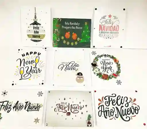 Tarjeta Año Nuevo 15x12 Cm Aprox Con Sobre X 2 Unidades