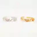 Anillo Corazon Y Estrella Plateado En Rodio