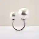 Anillo Maxi Doble Perla Dorado En Rodio