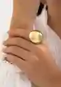 Anillo Maxi Globo Dorado En Rodio