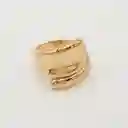 Anillo Plano Chunky Dorado En Rodio