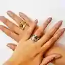 Anillo Plano Chunky Dorado En Rodio