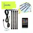 4 Tira Luz Led Para Piso Carro Multicolor Con Control Usb Rgb Rgb