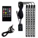 4 Tira Luz Led Para Piso Carro Multicolor Con Control Usb Rgb Rgb