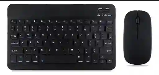 Combo Mini Teclado Y Mouse Bluetooth Inalambrico Recargable Para Tablet Celular Pc Color: Negro