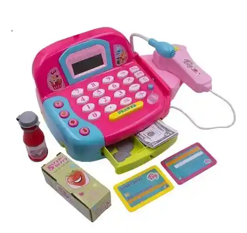 Juguete Caja Registradora Con Accesorios Compras Sb Rosa