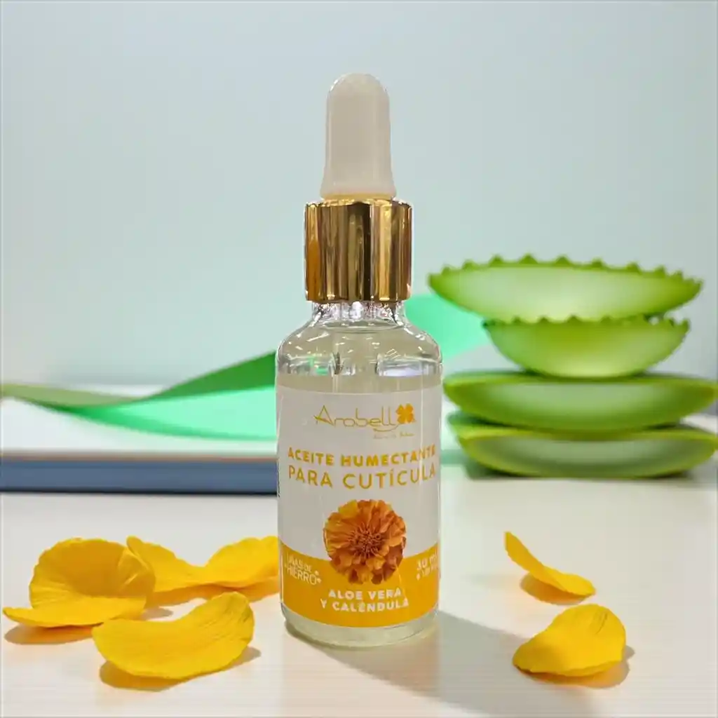 Aceite Humectante Para Cuticula Arobell Con Aloe Vera Y Calendula X 30 Ml