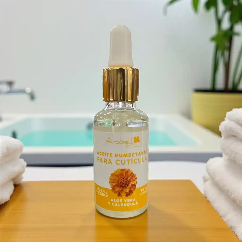 Aceite Humectante Para Cuticula Arobell Con Aloe Vera Y Calendula X 30 Ml