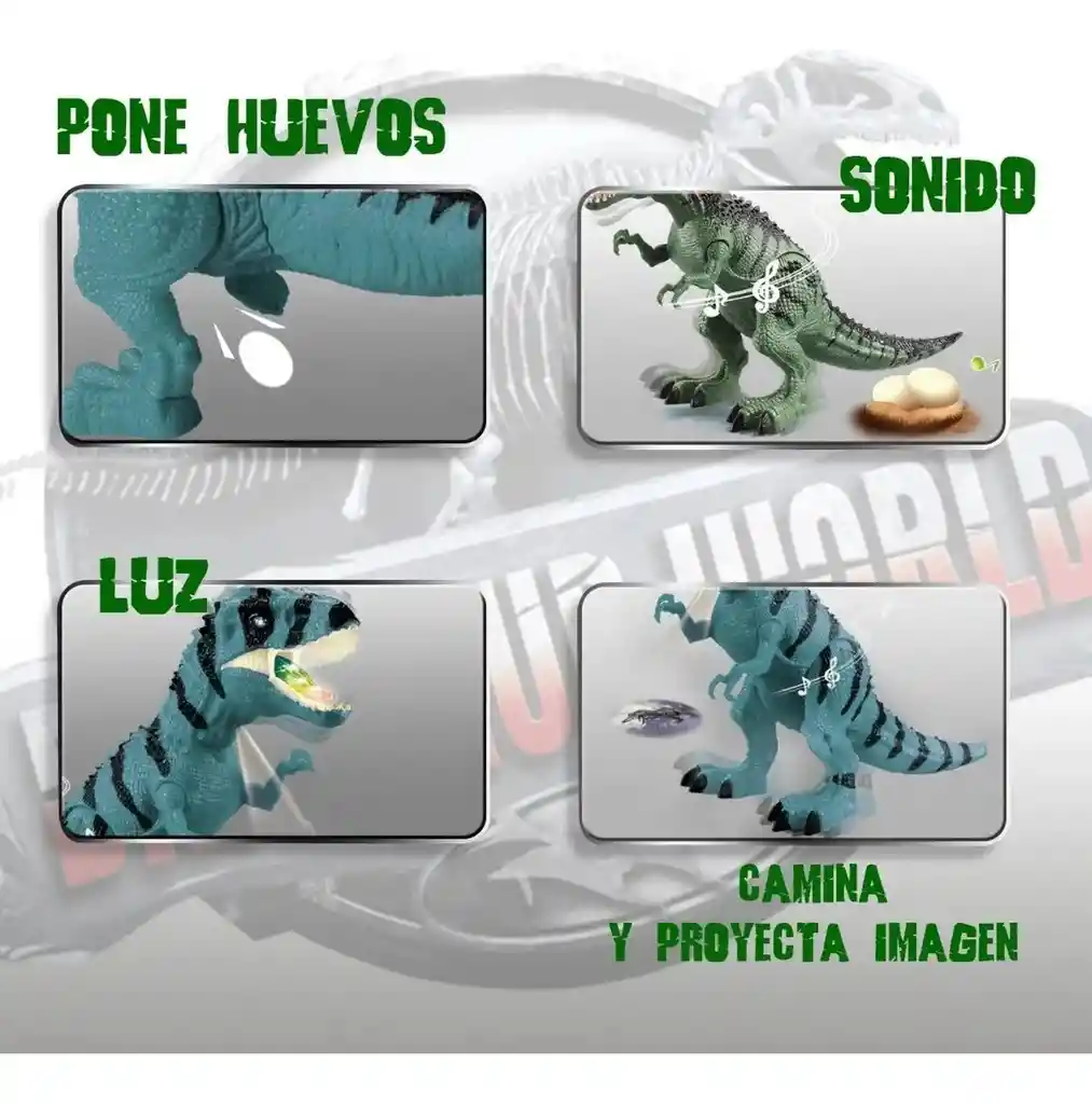 Juguete Dinosaurio Con Luz, Sonido Y Movimiento, Proyector En Pecho