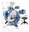 Batería Musical 5 Tambores Para Niños Azul