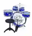 Batería Musical 5 Tambores Para Niños Azul